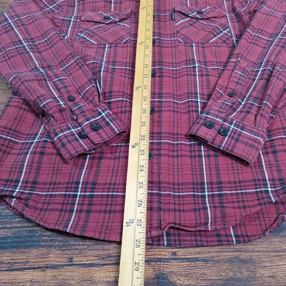 Harley Davidson Long Sleeve Button Up Flannel Shirt Men's Medium Red Plaid - Picture 6 of 9